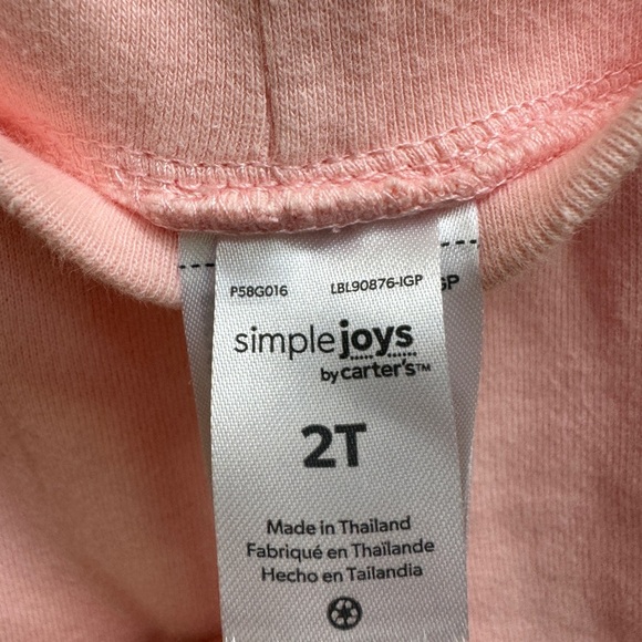 NWOT 2T Carter’s Girls Pink Fringe Sweat Pants - Picture 4 of 4